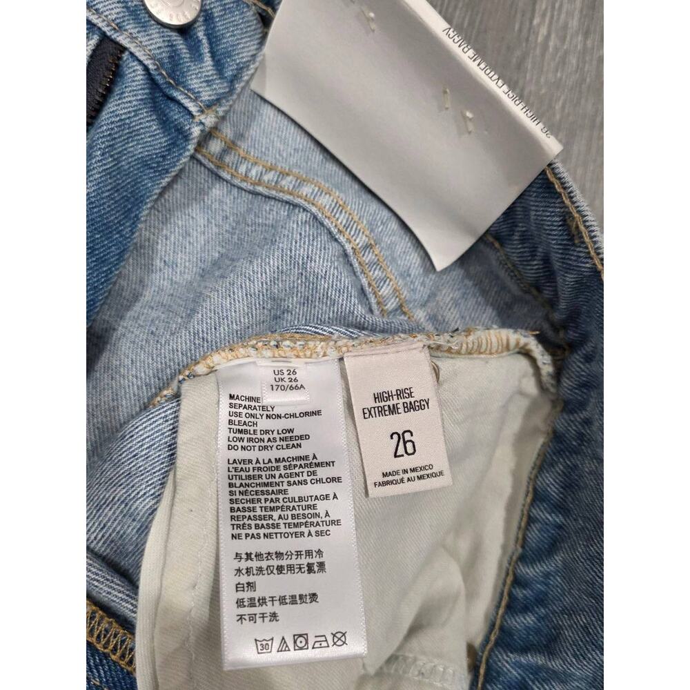 Urban Outfitters BDG Y2K Preppy High-Waisted Baggy Jeans Medium Wash 26 A004291 - Picture 10 of 13